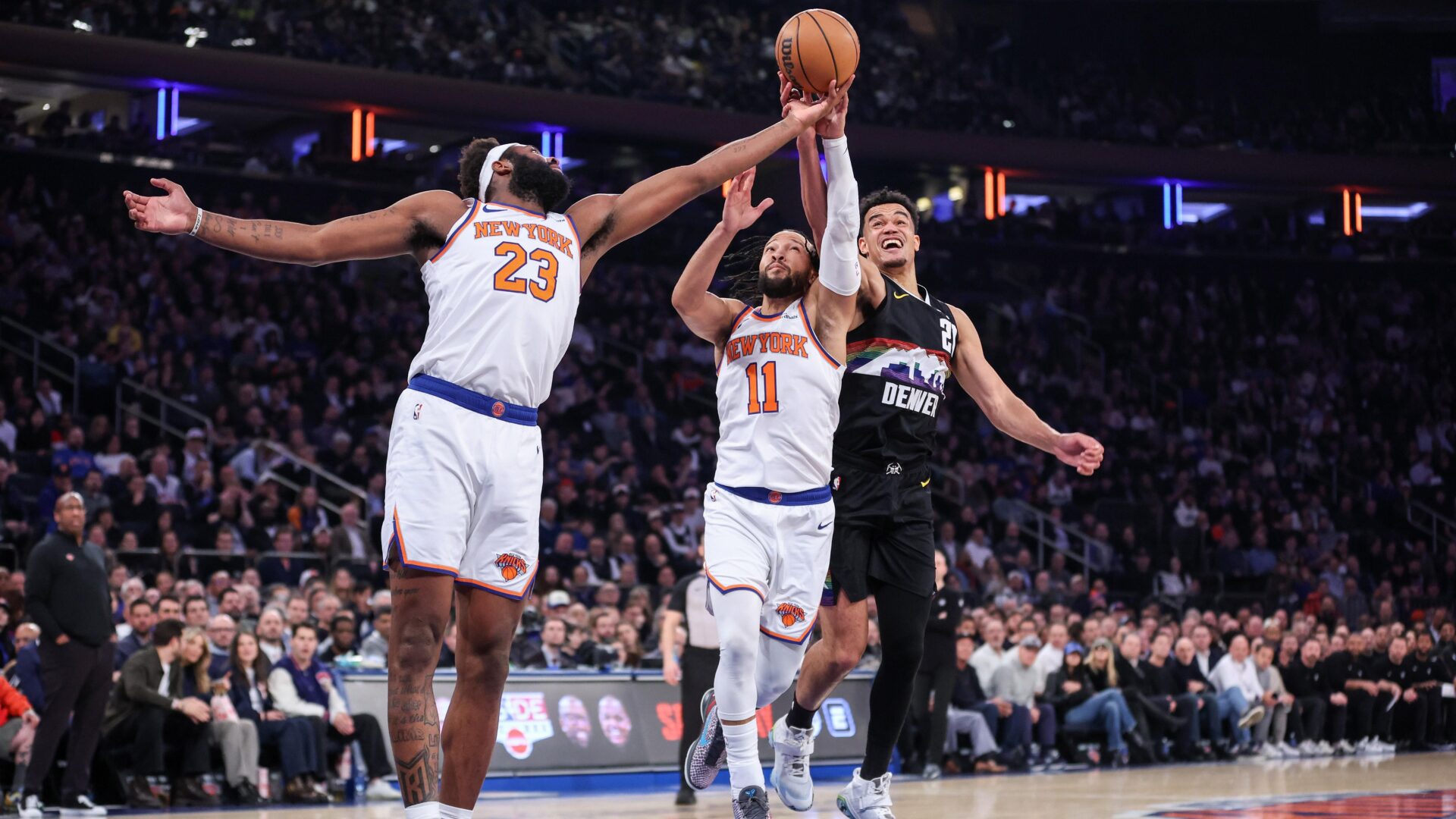 Knicks Edge Nuggets in Double Overtime Thriller, Extend Winning Streak to Eight