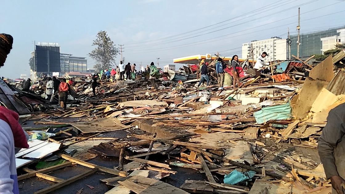 Traders Count Losses After KeNHA Demolishes Kiosks In Roysambu