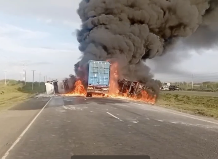 Two Dead, One Hospitalised in Fiery Truck Crash on Mombasa Nairobi Highway