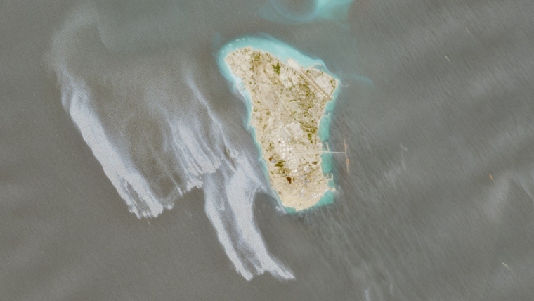 Satellite images show likely oil slick off Iran’s Kharg Island