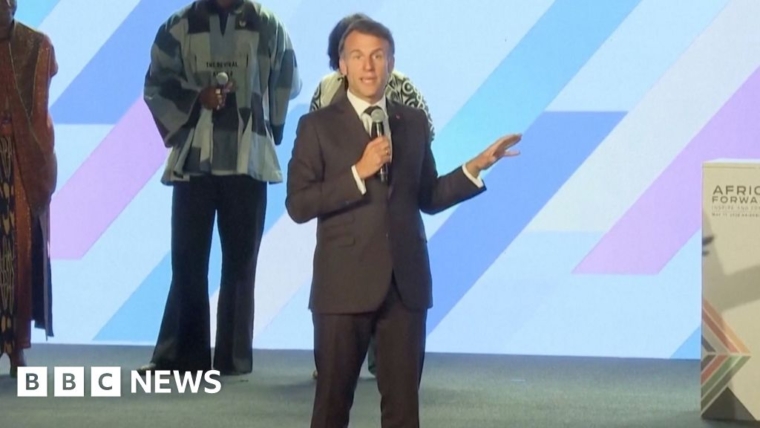 Watch: Macron interrupts speaker to tell audience to be quiet
