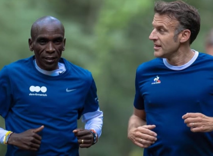 Kipchoge shares details of private chat with President Macron during morning run