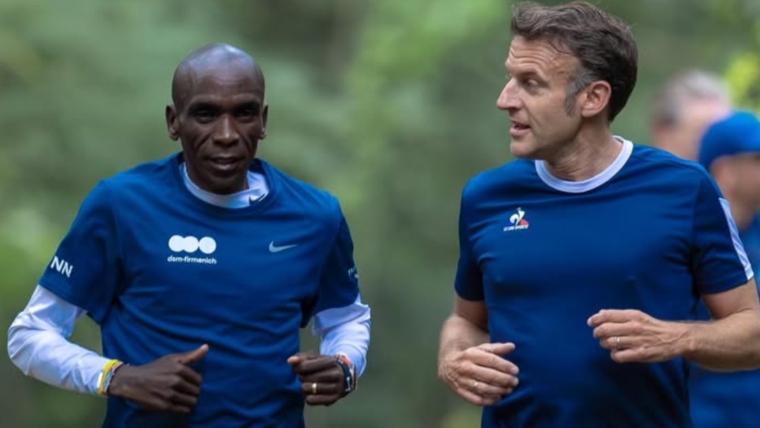 Kipchoge shares details of private chat with President Macron during morning run