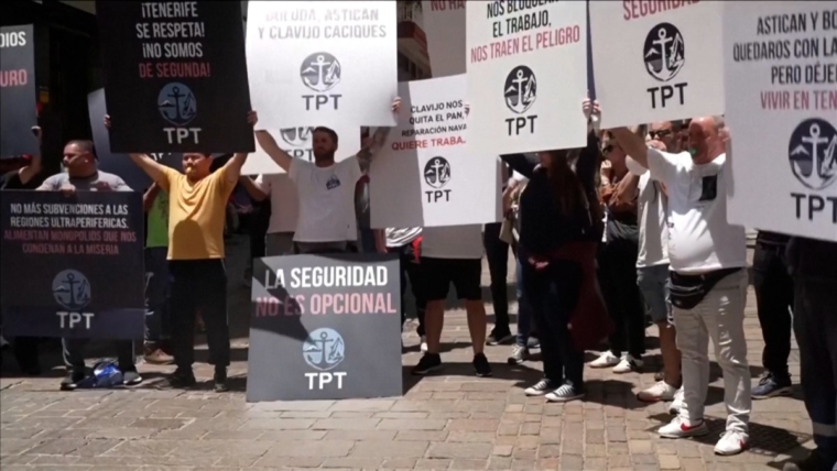 Protests in the Canary Islands as virus stricken ship heads for port