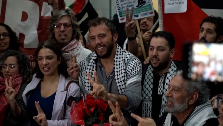 Flotilla activist Thiago Ávila arrives in Brazil